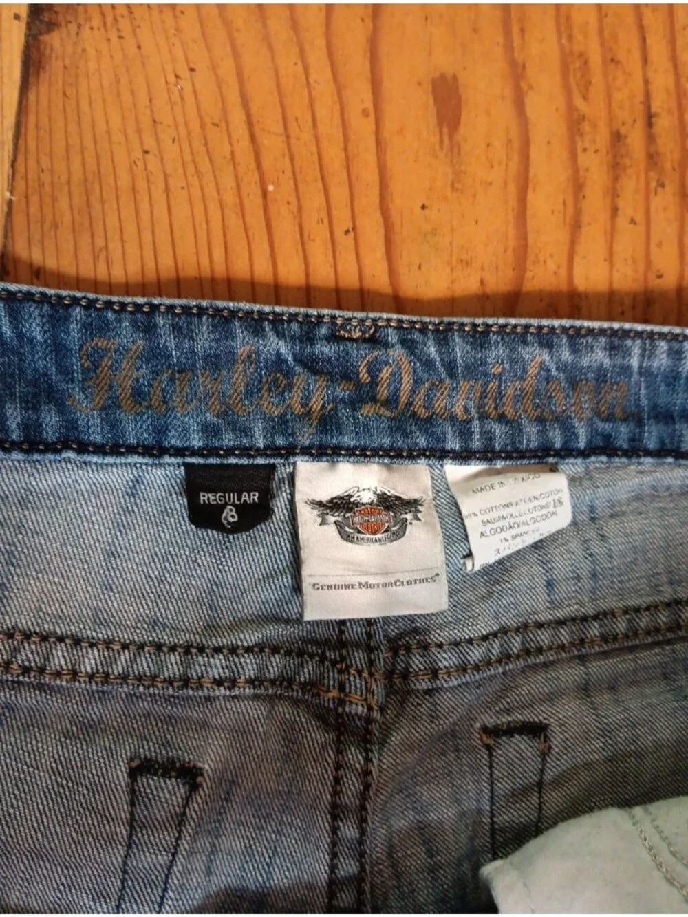 Harley Davidson Jeans Women 8 Regular Bootcut Embroidered Pocket Distressed Read - Picture 11 of 12
